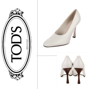 Tod's Women's Creamy white Leather Heels